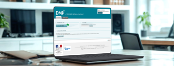 Un ordinateur ouvert sur le webDMP