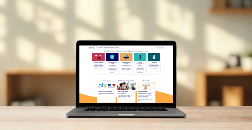 Vue de la plateforme de formation Elea+, sur un ordinateur portable