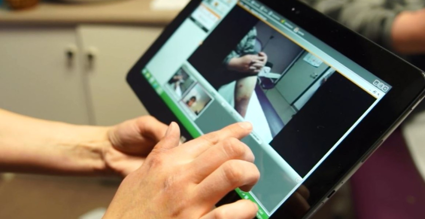 Visualisation d'une plaie sur une tablette