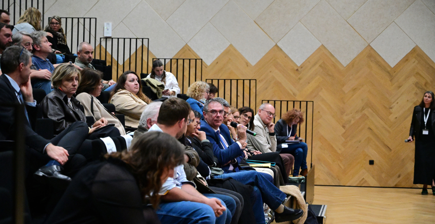 Alexandre ANDRE prend la parole pendant la soirée e-santé ESEA en Haute-Vienne